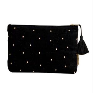 ✨HP✨ SEZANE NWOT Velvet Cosmetic Pouch Clutch Black